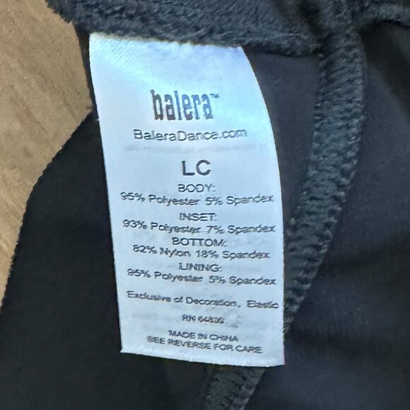 balera Black dance costume leotard with skirt - Picture 4 of 5